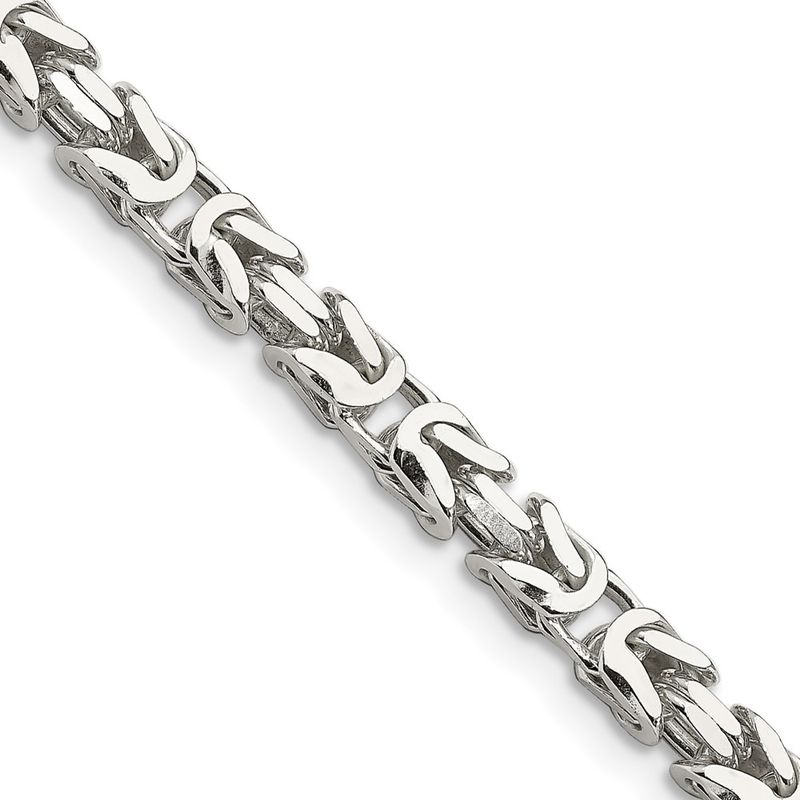 Kazi Luxury Sterling Silver 5mm Byzantine Chain